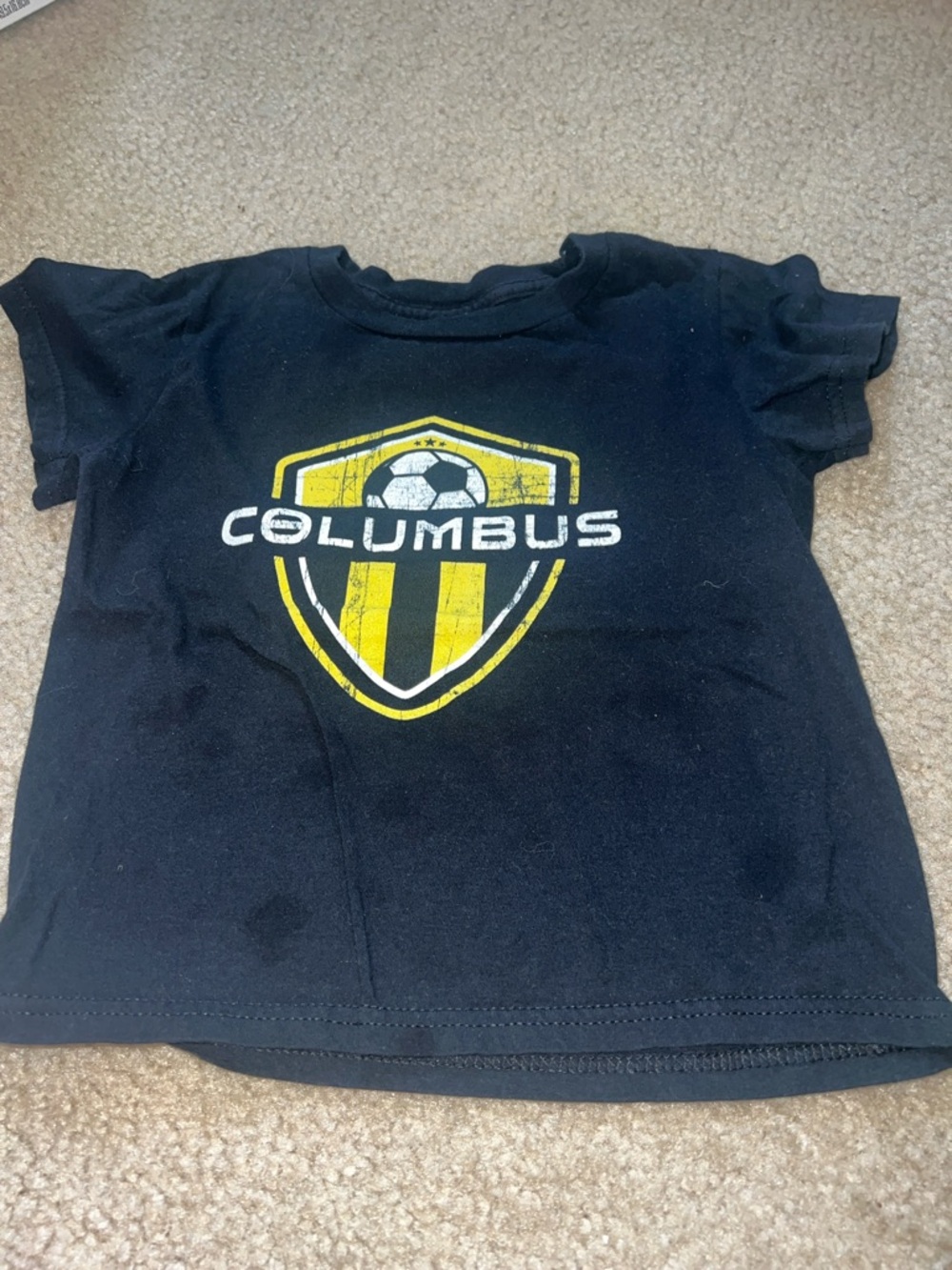 Columbus crew Kids Black and Yellow Soccer Crest Tee